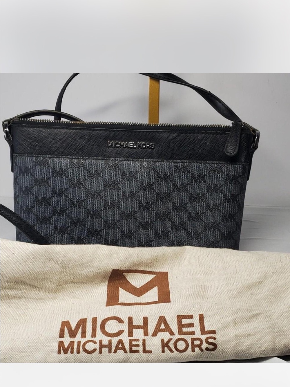 MICHAEL Michael Kors Black and Gray Logo Crossbody